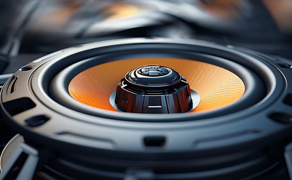 Car Audio coaxial speaker with orange cone